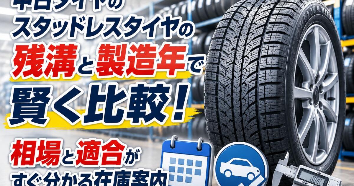 中古タイヤのスタッドレスタイヤの残溝と製造年で賢く比較！相場と適合 