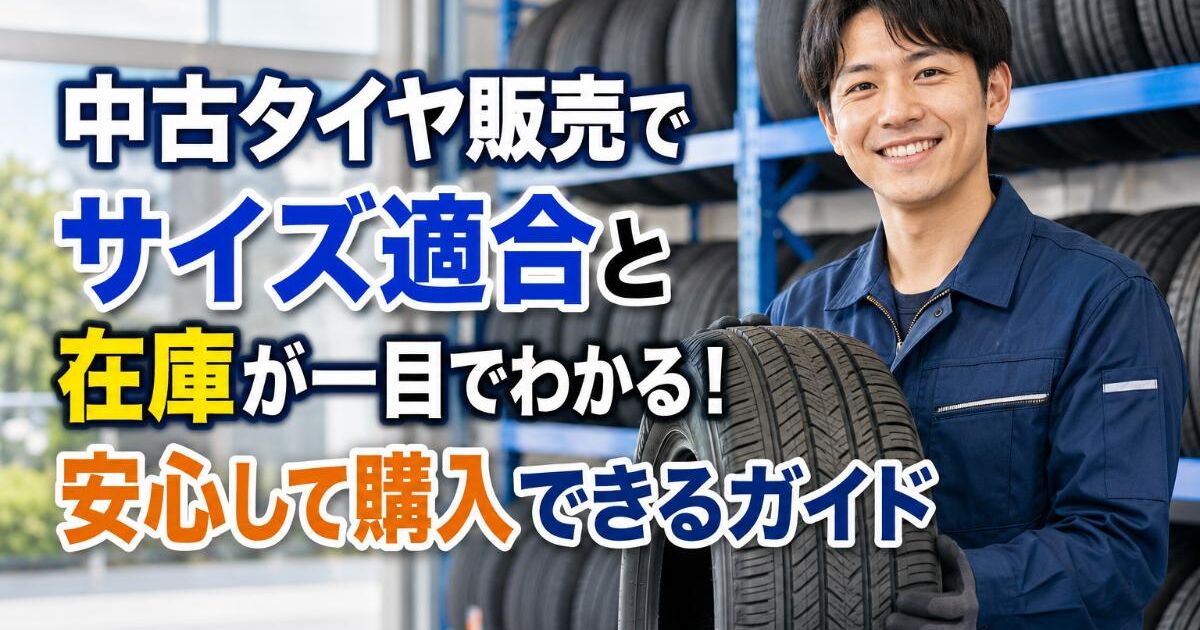 中古タイヤ販売でサイズ適合と在庫が一目でわかる！安心して購入できる 